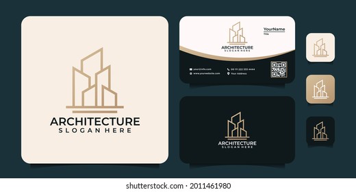 Monogram line architecture building unique logo finance property apartment. Logo can be used for icon, brand, identity, real estate, construction, house, business, and realty