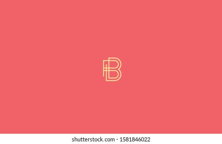 monogram line art alphabet letters logo B