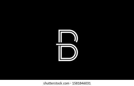 monogram line art alphabet letters logo B