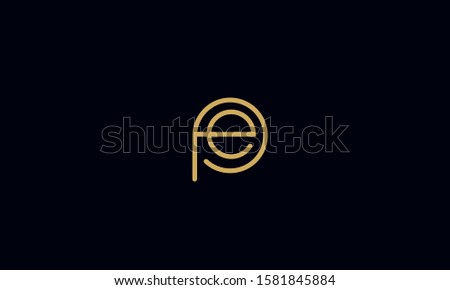 monogram line art alphabet letters logo PE,EP,E and P logo