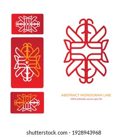 Monogram line minimalist, unique abstract monograms are perfect for cover backgrounds, or red packets samples, angpao template