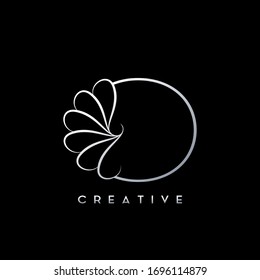 Monogram Line O Letter Logo, Creative elegant luxury  vector design concept simple swirl ornate flower with alphabet letter.