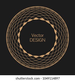 Monogram line vintage frame. Greeting cards. Wedding invitations. Retro style. Vector logo template, labels and badges. Circular ornament. Round seamless frame.