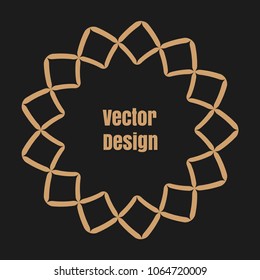 Monogram line vintage frame. Greeting cards. Wedding invitations. Retro style. Vector logo template, labels and badges. Circular ornament. Round seamless frame.