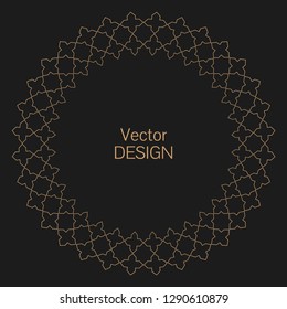 Monogram line vintage frame. Greeting cards. Wedding invitations. Retro style. Vector logo template, labels and badges. Circular ornament. Round seamless frame.
