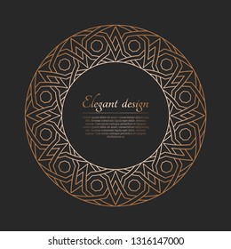 Monogram line vintage frame. Greeting cards. Wedding invitations. Retro style. Vector logo template, labels and badges. Circular ornament. Round seamless frame.