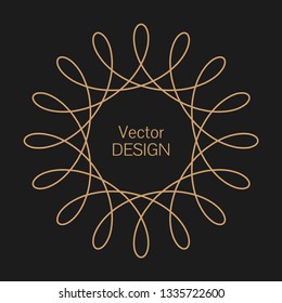 Monogram line vintage frame. Greeting cards. Wedding invitations. Retro style. Vector logo template, labels and badges