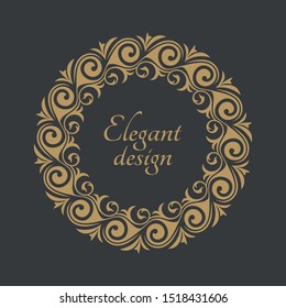 Monogram line vintage frame. Greeting cards. Wedding invitations. Retro style. Vector logo template, labels and badges