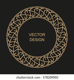 Monogram line vintage frame. Greeting cards. Wedding invitations. Retro style. Vector logo template, labels and badges