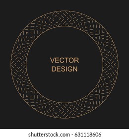 Monogram line vintage frame. Greeting cards. Wedding invitations. Retro style. Vector logo template, labels and badges