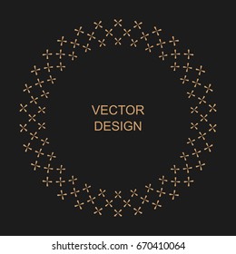 Monogram line vintage frame. Greeting cards. Wedding invitations. Retro style. Vector logo template, labels and badges