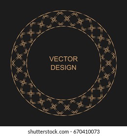Monogram line vintage frame. Greeting cards. Wedding invitations. Retro style. Vector logo template, labels and badges