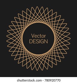 Monogram line vintage frame. Greeting cards. Wedding invitations. Retro style. Vector logo template, labels and badges