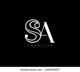 Monogram Linear Minimal Letter SA Type Design Logo