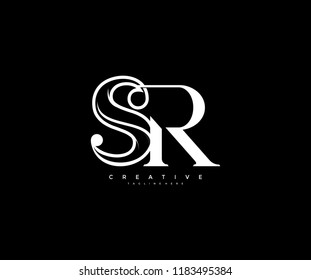 Monogram Linear Minimal Letter SR Type Design Logo