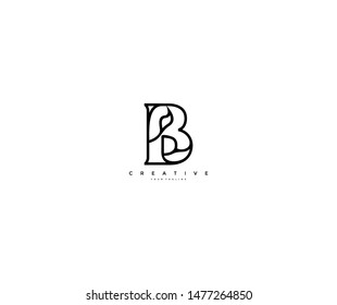 Monogram Linear Shape Linked Letter B Logotype