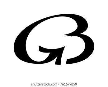Monogram from linked letters G and B vector logotype. Simple and elegant monogram for logo from two letters. Vector illustration icon for web or print design.