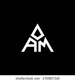 AM monogram logo with 3 pieces shape isolated on triangle design template