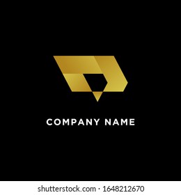 monogram logo. abstract design of the letter Q with a golden color on a black background. Suitable for company and business logo names, business cards