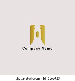 monogram logo, abstract logo letter M or a combination of letters M, A and I with a golden color with a white background. Suitable for company logos and business logos, business cards