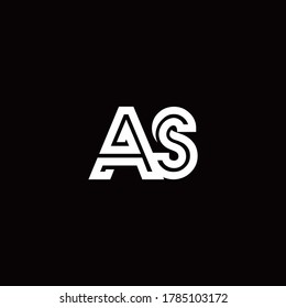 AS monogram logo with abstract line design template