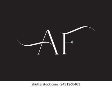 Logotipo de monograma AF, FA, A y F