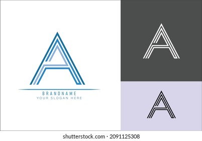 Letra A del logotipo monograma, adecuada para logotipos, títulos y cabeceras