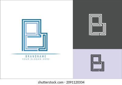 Letra B del logotipo monograma, adecuada para logotipos, títulos y cabeceras
