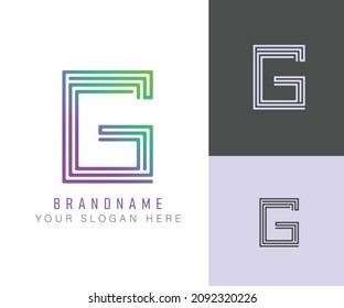 Monogram logo alphabet letter G with neon color, suitable for logos, titles and headers