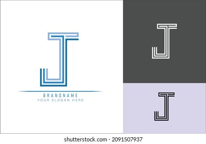 Letra J del logotipo monograma, adecuada para logotipos, títulos y cabeceras