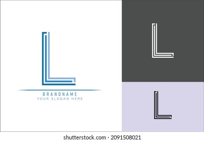 Letra L del logotipo monograma, adecuada para logotipos, títulos y cabeceras