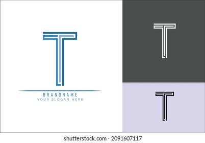 Monogram logo alphabet letter T, suitable for logos, titles and headers