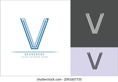 Monogram Logo Buchstaben V, geeignet für Logos, Titel und Kopfzeilen