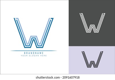 Monogram logo alphabet letter W, suitable for logos, titles and headers