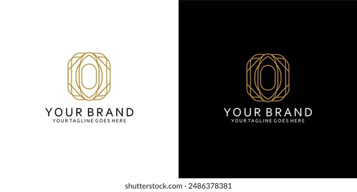 A monogram logo with a balanced O ornament that forms neatly gives the impression of simple, luxurious elegance and minimalism 