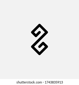 Logo de monograma con color negro