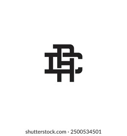 Monogram Logo Black Simple Flat Vector AC CA