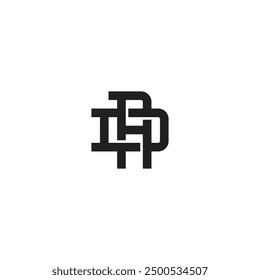 Monogram Logo Black Simple Flat Vector AD DA