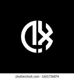 monogram logo circle ribbon style design template