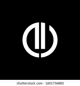 monogram logo circle ribbon style design template