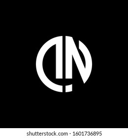 monogram logo circle ribbon style design template