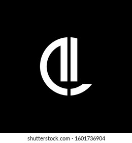 monogram logo circle ribbon style design template