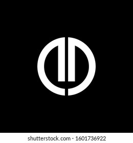 monogram logo circle ribbon style design template