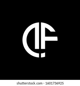 monogram logo circle ribbon style design template