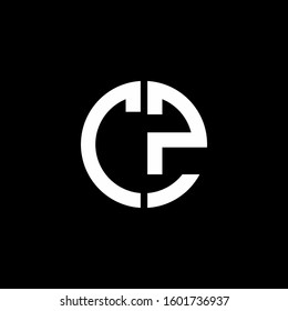 monogram logo circle ribbon style design template
