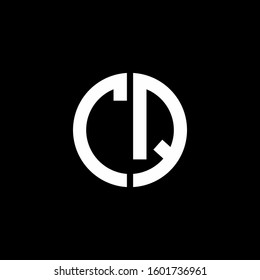 monogram logo circle ribbon style design template