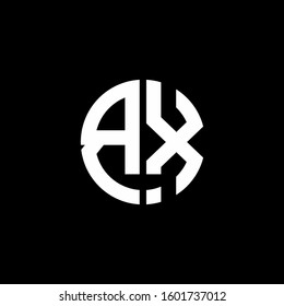 monogram logo circle ribbon style design template