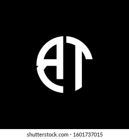 monogram logo circle ribbon style design template