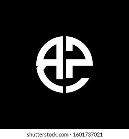 monogram logo circle ribbon style design template