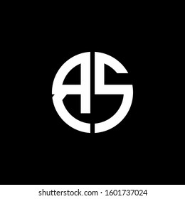 monogram logo circle ribbon style design template